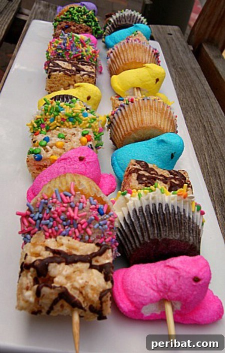 Delightful Easter Treats Made Easy 49 Colorful Peep Kebabs, perfect for Easter parties and egg hunts