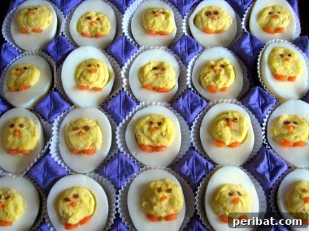Delightful Easter Treats Made Easy 6 Adorable Deviled Egg Chicks, a must-have for Easter dinner