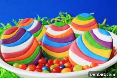 Delightful Easter Treats Made Easy 53 Beautiful Colored Eggs Cookies with vibrant rainbow designs