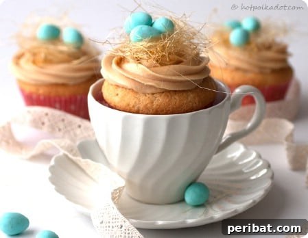 Delightful Easter Treats Made Easy 62 Charming Caramel Bird’s Nest Cupcakes, perfect for Easter brunch