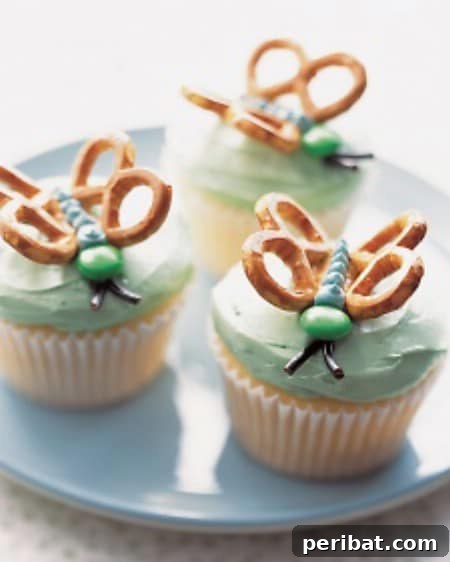 Delightful Easter Treats Made Easy 76 Elegant Butterfly Cupcakes made with pretzels and candies for Easter