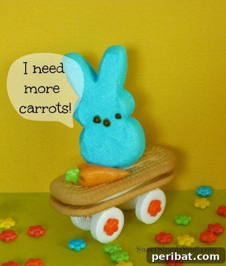 Delightful Easter Treats Made Easy 89 Whimsical Skateboarding Marshmallow Peeps on Nutter Butter cookies