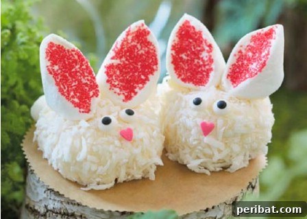 Delightful Easter Treats Made Easy 90 Adorable Cheesecake Bunnies covered in shredded coconut