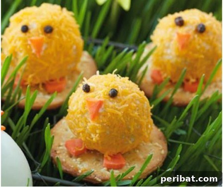 Delightful Easter Treats Made Easy 93 Cute Cheesy Chicks, individual cheese ball appetizers for Easter