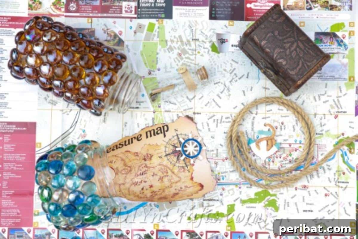 DIY Enchanted Garden Jars 12 Treasure jar with a treasure map in garden
