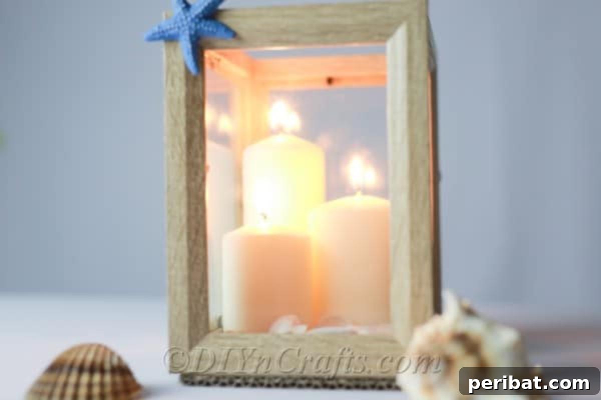 Finished Lanterns display in farmhouse style