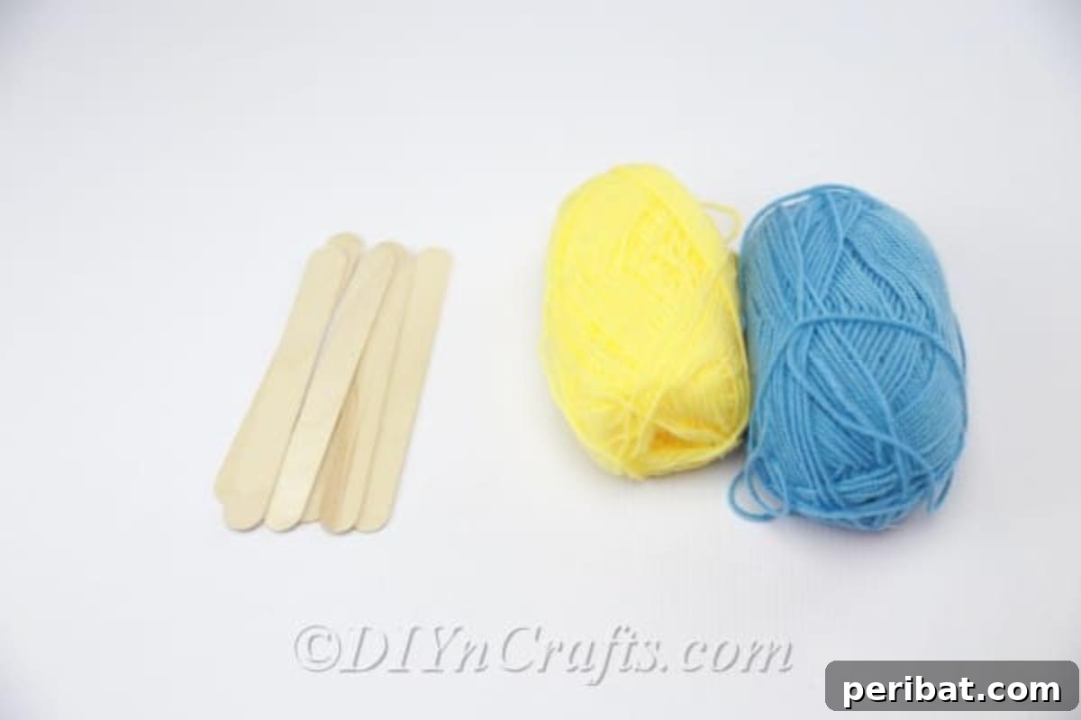 Stick-tacular Creations: 3 Crafts for Every Generation 12 Popsicle sticks and yarn needed to make a coaster on a wooden surface