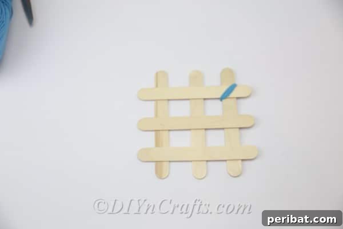 Stick-tacular Creations: 3 Crafts for Every Generation 16 Close-up of a coaster corner wrapped in yarn