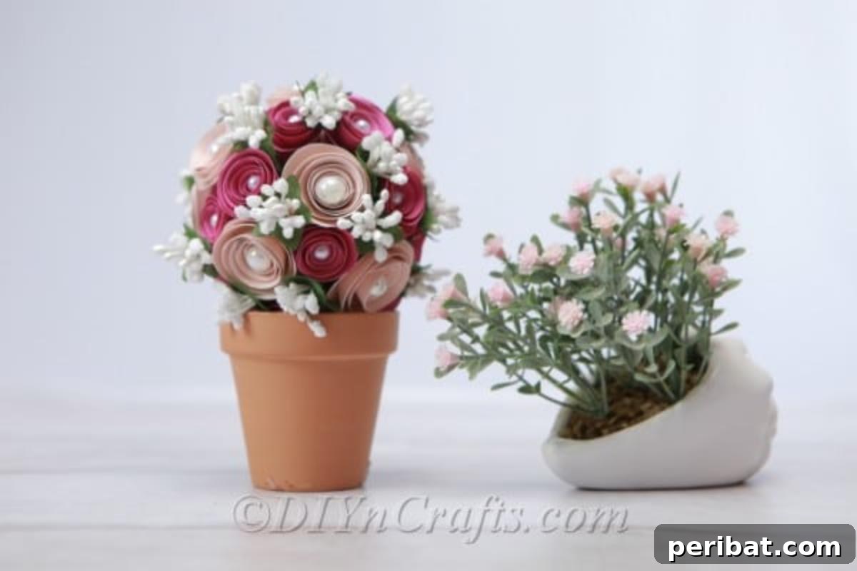 A charming DIY floral ball adorned with delicate baby's breath, perfect for adding a touch of rustic elegance.
