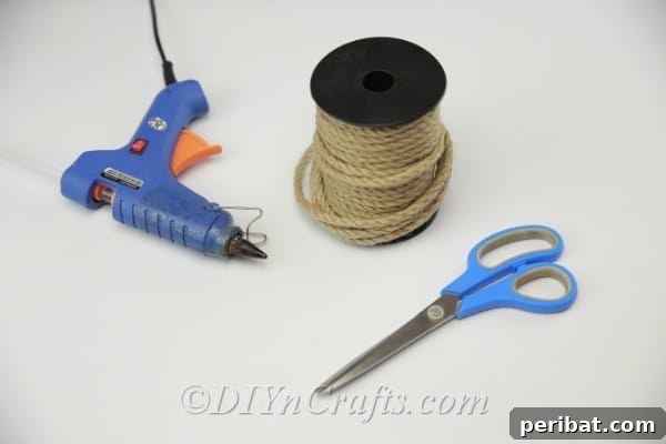 Selection of jute and sisal ropes for crafting
