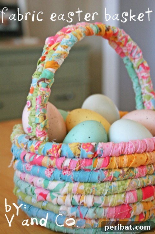 Fabric Easter Baskets with decorative patterns