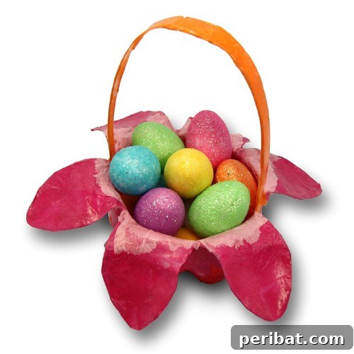 Whimsical Paper Plate Easter Baskets shaped like a bunny head