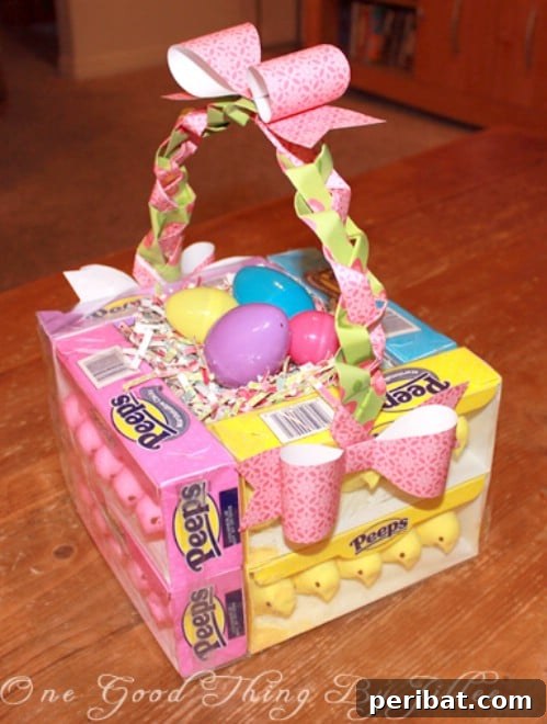 Edible Easter Baskets crafted from candy packaging