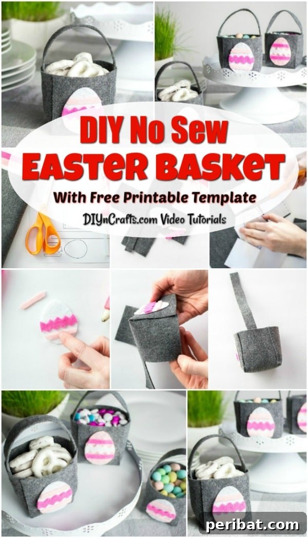 Easy No-Sew DIY Easter Basket with a fabric design