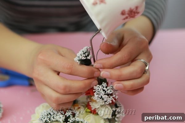 Craft a Magical Floating Teacup Ornament 14 Adding final flowers to perfect the floating teacup decoration