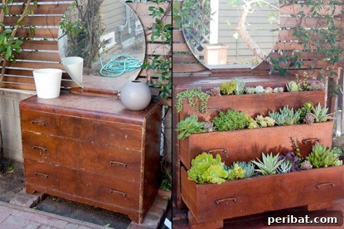 Ingenious Space-Saving Tips for Tiny Gardens 3 Repurposed Dresser Planter - Creative Small Garden Ideas