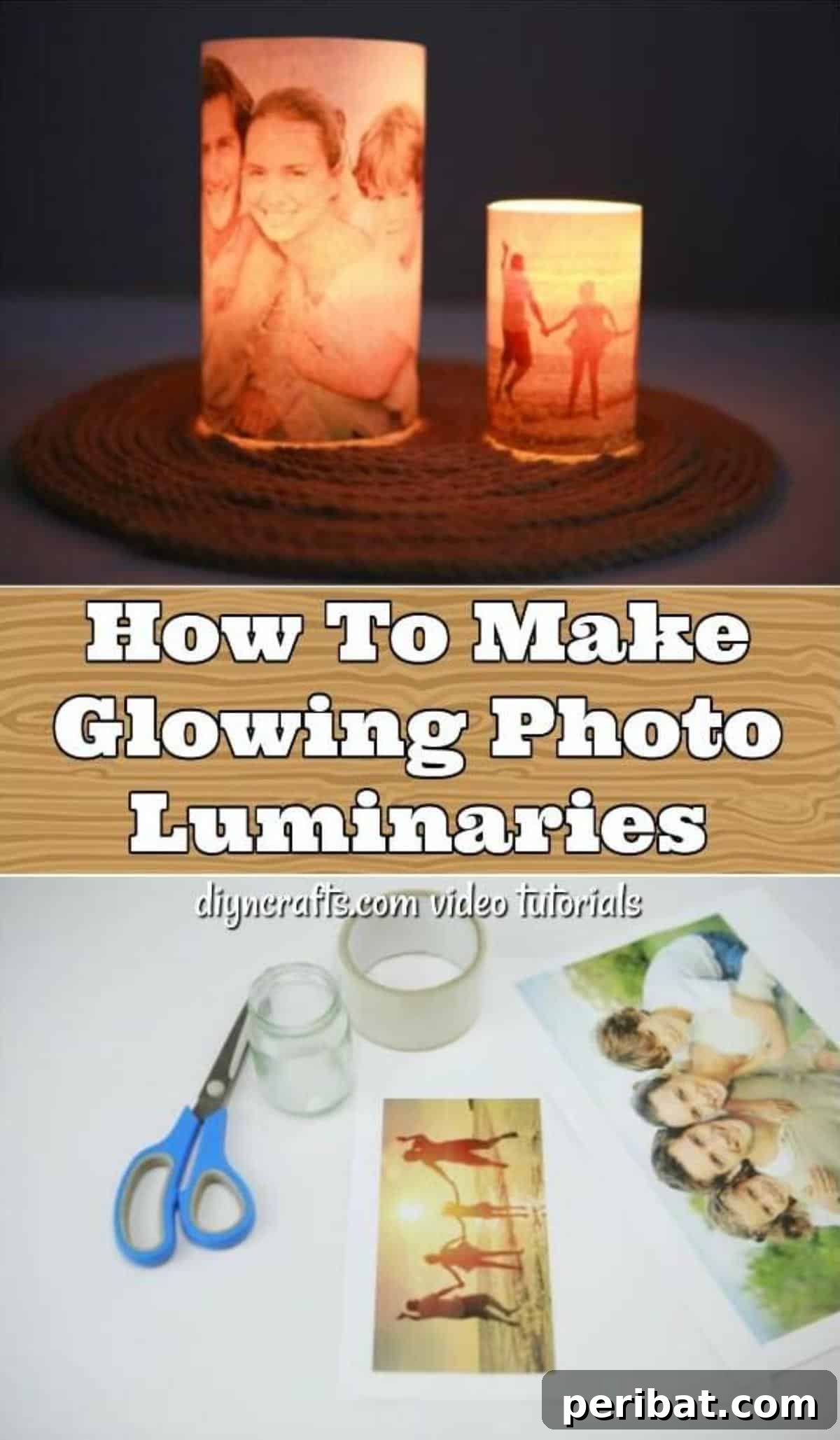 DIY Photo Glow Lanterns 12 How To Make Glowing Photo Luminaries - This DIY glowing photo luminary is so easy to make, and you can finish it up in about 10 minutes. Turn an ordinary photo into a beautiful lit up display that makes a wonderful gift for any occasion.