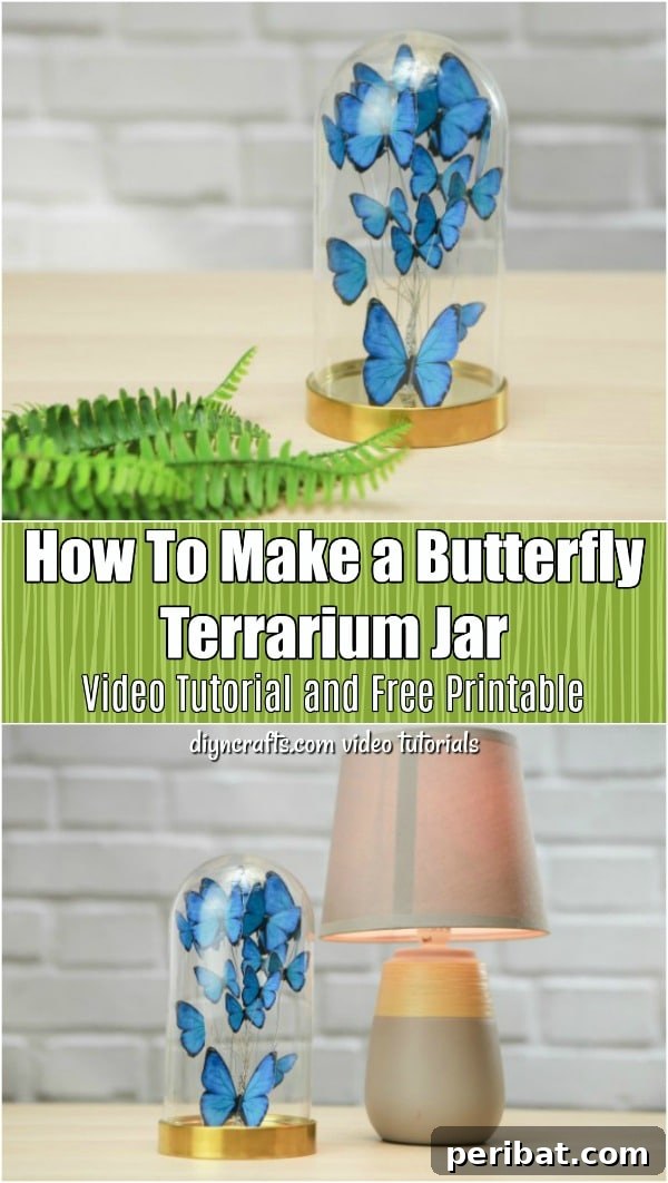 A beautiful blue butterfly icon representing the DIY butterfly jar project.