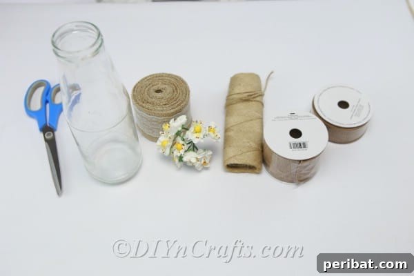 Choosing a clean glass bottle for the DIY project, ensuring it's free from labels and dry, ready for crafting.