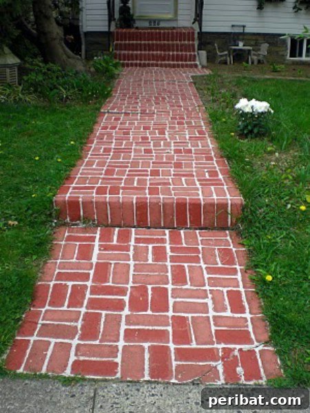 Elevate Your Exterior 150 Genius Projects to Maximize Curb Appeal 148 Paint Concrete Steps To Look Like Brick - 150 Remarkable Projects and Ideas to Improve Your Home's Curb Appeal