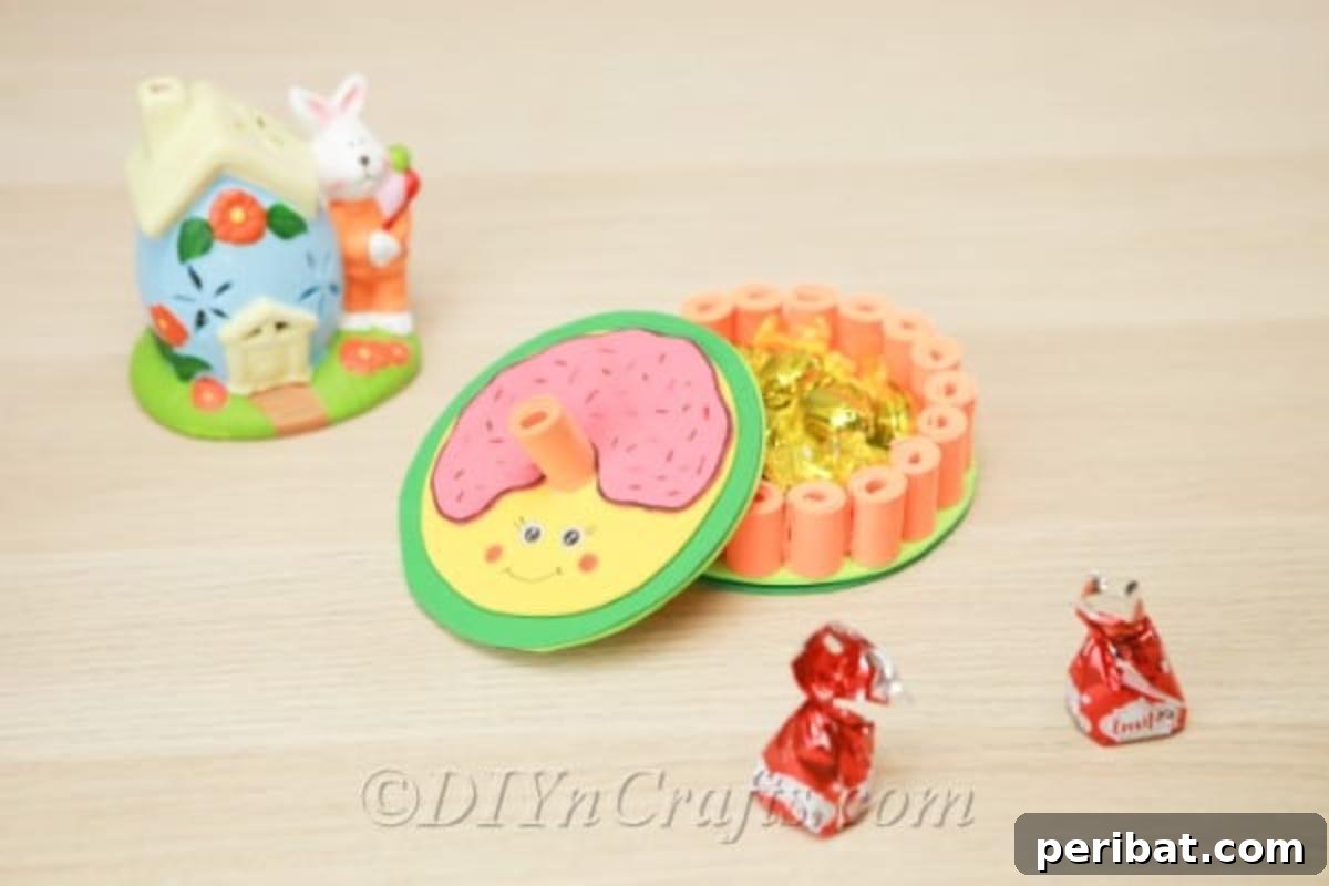 Whip Up a Whimsical Donut Foam Dish 2 Donut box with candy with lid removed