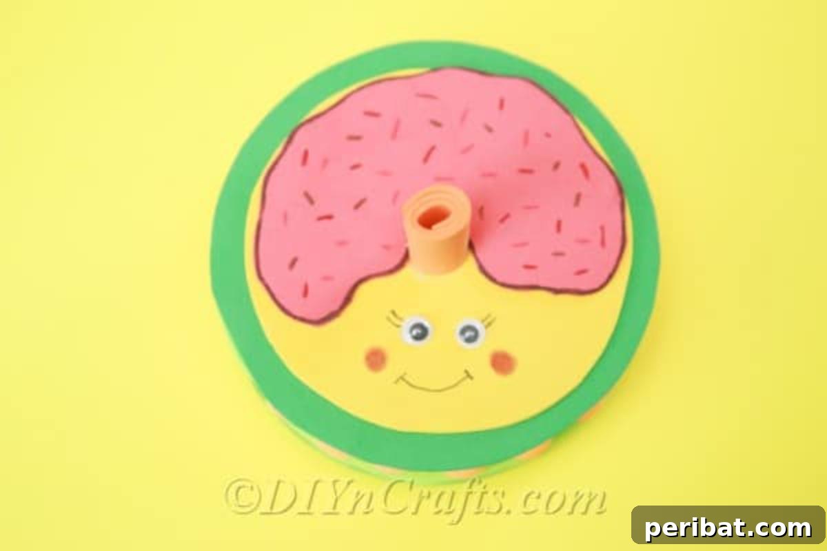 Whip Up a Whimsical Donut Foam Dish 4 Top view of the foam box that looks like a donut