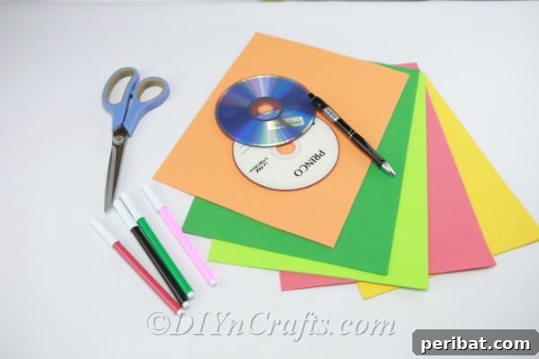 Supplies needed to make a foam candy dish box