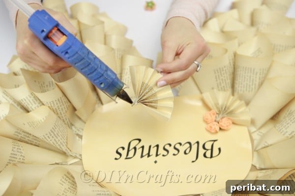 Literary Angel Wings Decor 16 Adding a 'Blessing' sign to the center of the angel wings