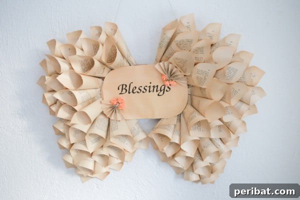 Step-by-step guide on how to create beautiful angel wings from repurposed book pages