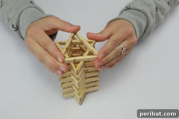 The final assembled clothespin lamp, showcasing its unique design