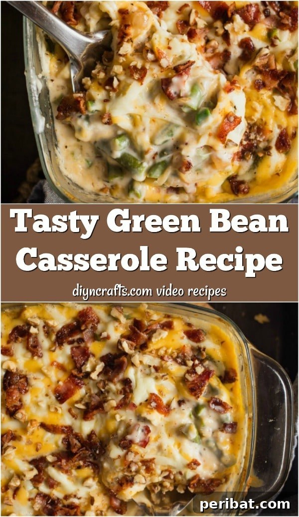 A perfectly cooked green bean casserole