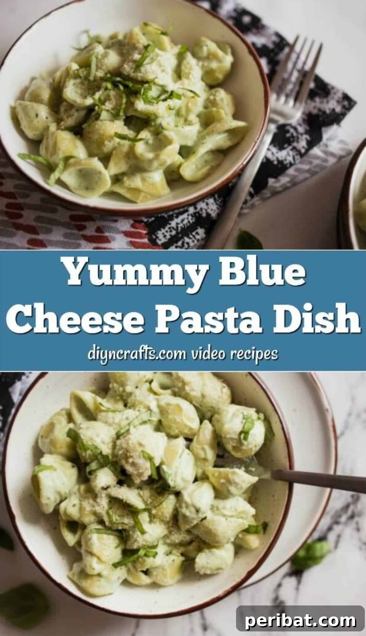Pin this delicious and easy blue cheese pasta dish recipe for a quick, unique, and family-friendly meal idea