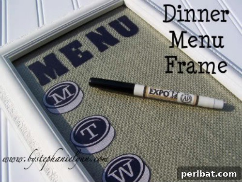 Erasable Dinner Menu