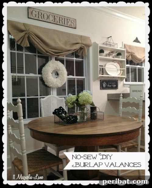 No-Sew Burlap Valance