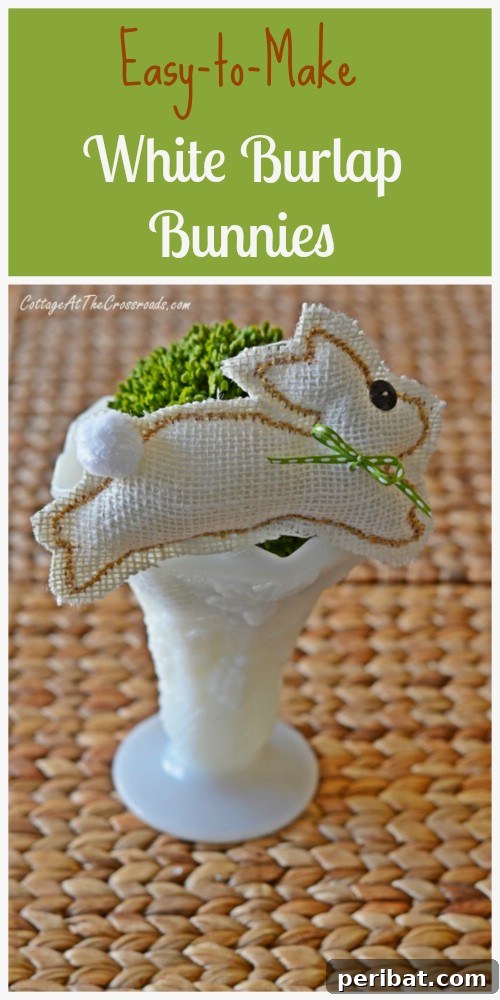 White Burlap Bunnies