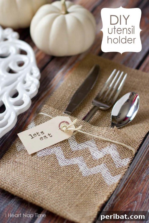Burlap Utensil Holders
