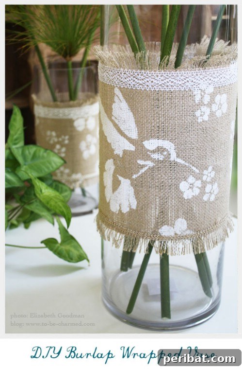 Burlap Wrapped Vase