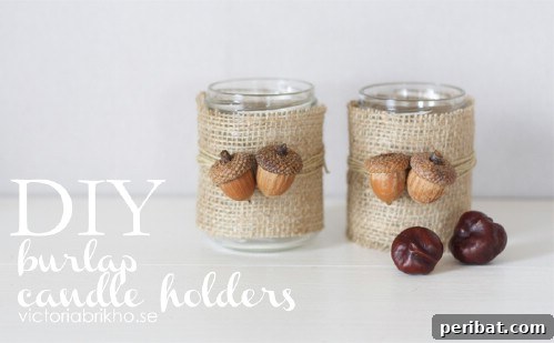 Burlap Candle Holders