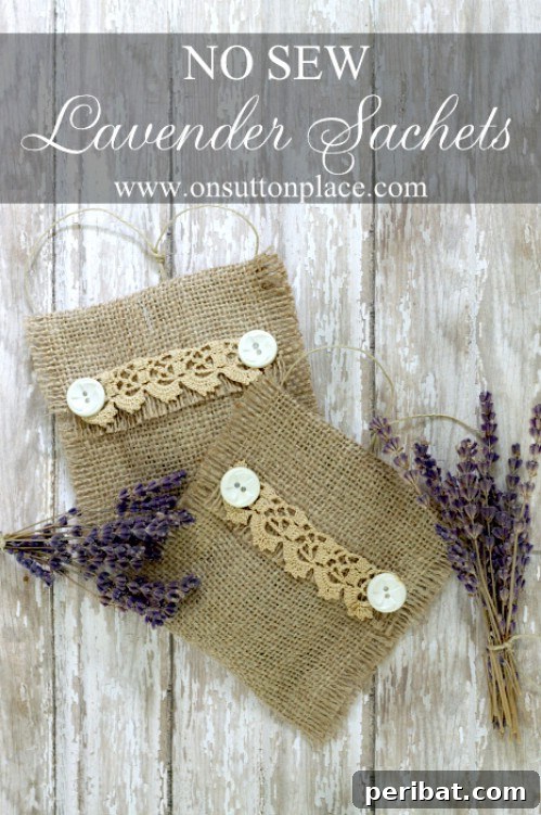 No Sew Burlap Sachets