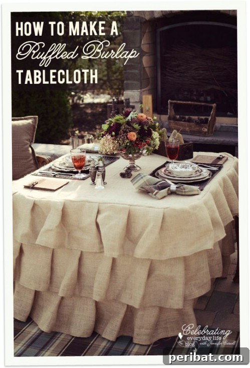 Ruffled Burlap Tablecloth