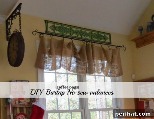 Burlap Coffee Bag Curtains