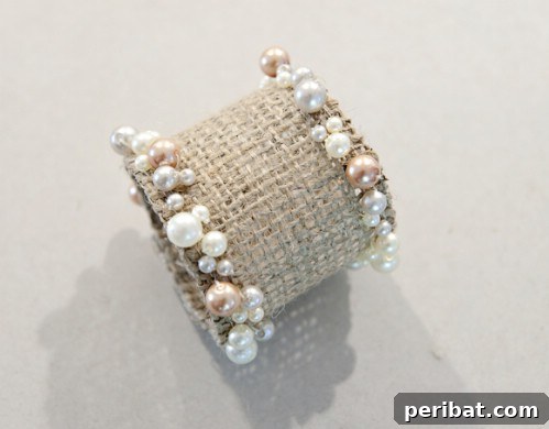 Beaded Burlap Napkin Rings