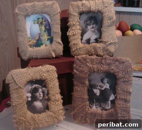 Burlap Picture Frames