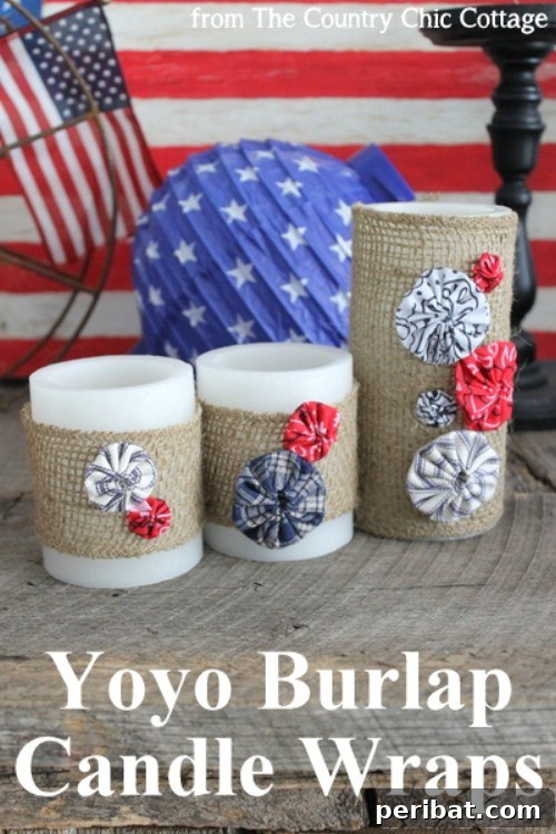 Patriotic Yo-Yo Candle Wraps