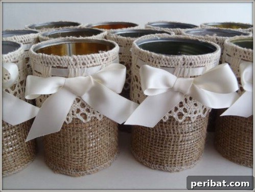 Rustic Burlap Vase