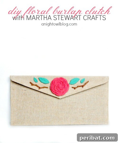 Floral Burlap Clutch