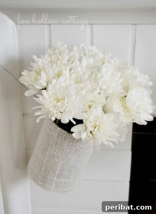 Burlap and Tin Can Vase Garland