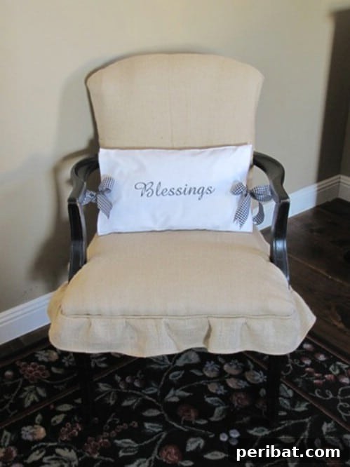 Reupholstered Burlap Chair