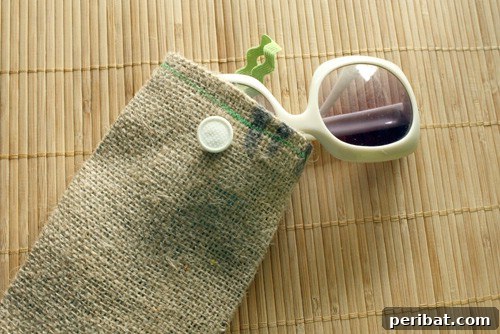 Burlap Sunglasses Case