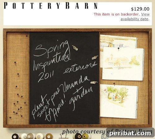 Rustic Sliding Chalkboard with Burlap Backing